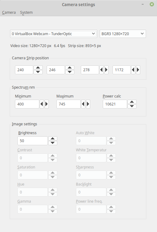 Camera settings