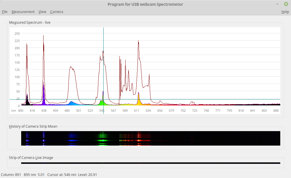 LPUWS main screen with reference spectrum